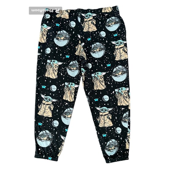 Star Wars Pajama Pants Womens XL Black Yoda All Over‎ Graphic Print Drawstring - Picture 2 of 8